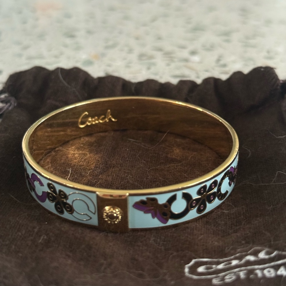 Coach Gold and Purple Charm Bracelet